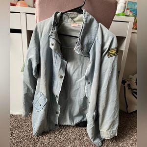 Unique size small military style Jean jacket
